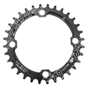체인링 30T 32T 34T 36T 38T 104BCD 무트 MTB 레이스 바이크 싱글 좁은 와이드 라운드 블랙, 알루미늄 합금