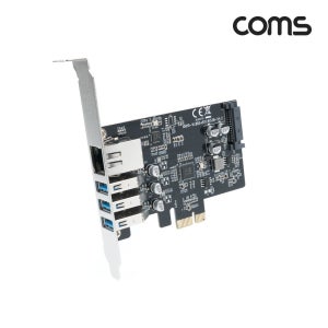 USB3.0확장카드 3포트 PCIe RJ45 기가비트 랜포트 컴퓨터 슬롯 KS585LC