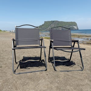 착착 접이식 폴딩 캠핑의자 로우체어 하이72cm, 블랙, 2개