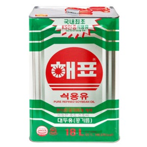 해표 식용유 18L 콩기름 대두유 업소용 말통 튀김유