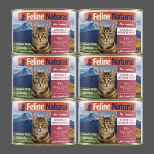 K9 캔 케이나인 내추럴 캣 습식사료 주식캔 닭고기+사슴고기, 170g, 6개