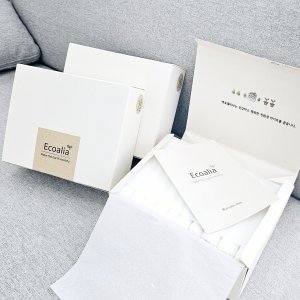 에코엘리아 국산 친환경 사탕수수지박스 소창수건 선물세트 정련소창 집들이 답례품 감사선물