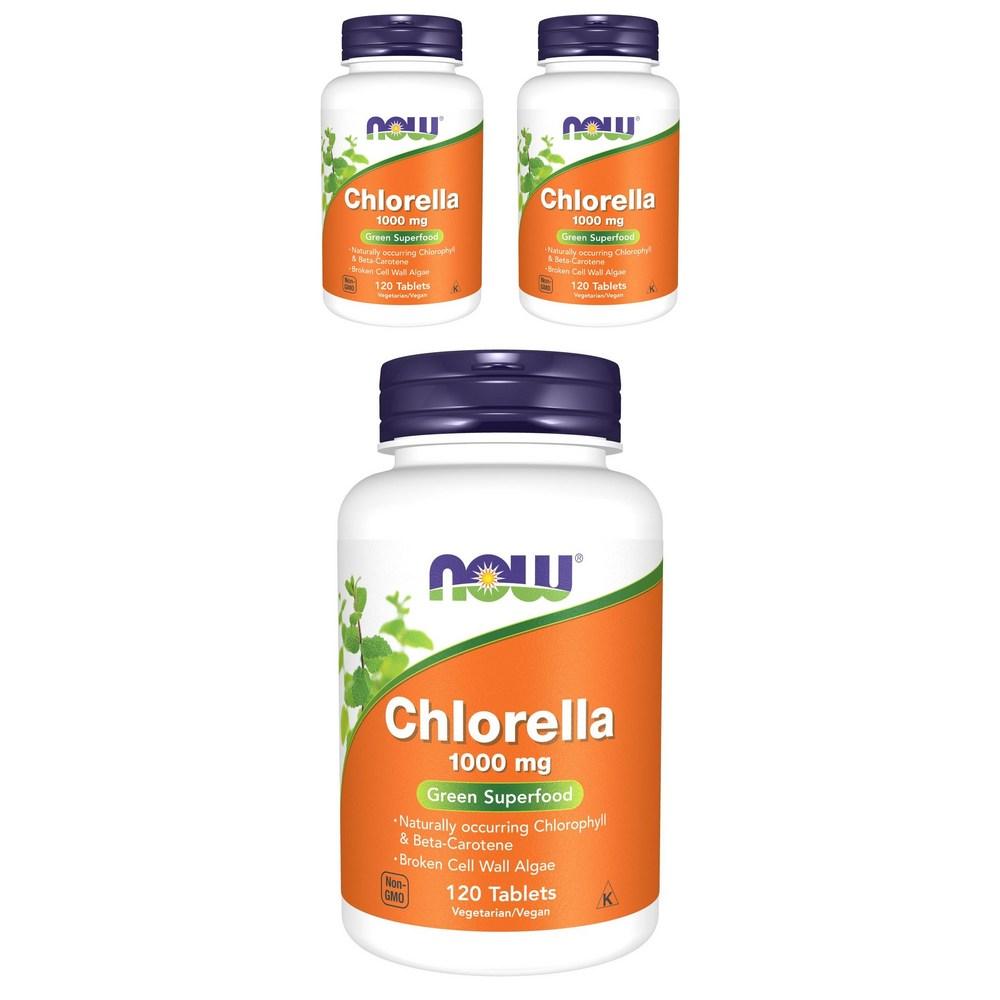<b>나우푸드 클로렐라</b> 1000mg 120정 3개