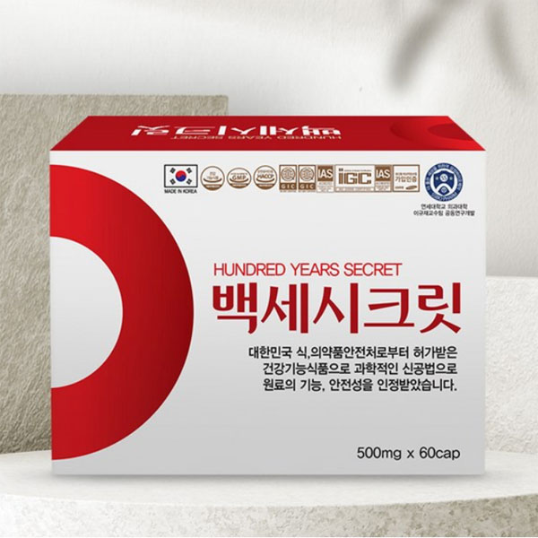 백세시크릿 500mg x 60캡슐, 60정, 1개 / 기관지, <b>부아메라오일</b> 혈행개선영양제