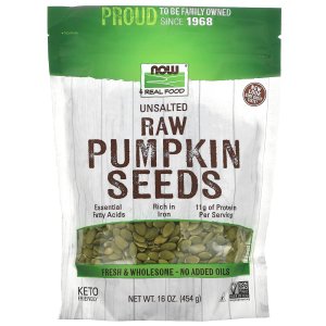 나우푸드 무가공 생 호박씨 454g 무염 케토 NOW Raw Pumpkin Seeds