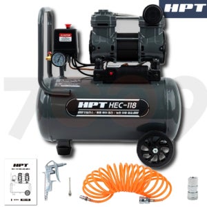 HPT 콤프레샤 HEC-118 2마력 18L 스틸탱크 에어 저소음