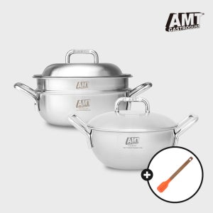 AMT 샤프 2종 냄비 세트(양수웍 20cm, 멀티쿠커 22cm)+사은품 미니스파츄라 그레이