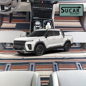 2025 무쏘 스포츠/칸 스트라이프 뉴 코일매트 슬림핏 자동차 카매트 1+2열 KGM