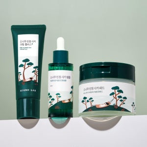 [3종세트] 라운드랩 소나무 진정 시카 크림 플러스 60ml x 앰플 50ml x 패드 50매