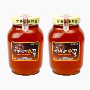 설악산허니팜 국산 헛개야생화꿀 세트 2.4kg x 2병 자연 벌꿀 헛개나무꿀