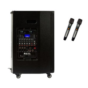 이동식앰프 무선마이크2개 유선마이크1개 1000w 올인원장거리앰프스피커