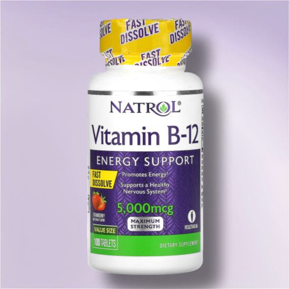 <b>나트롤</b> 비타민B12 맥시멈 <b>시아노코발라민</b> 딸기맛 5000mcg 100정