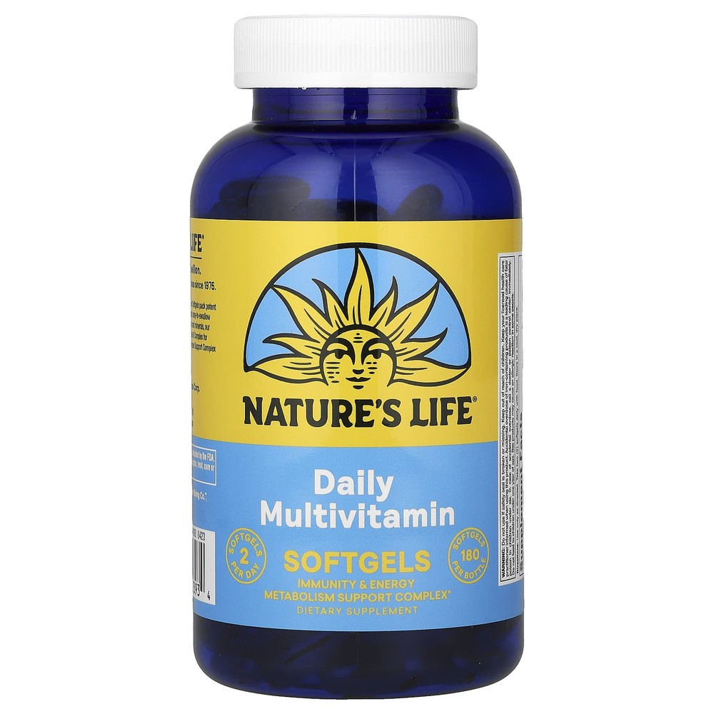 Nature’s Life 데일리 멀티<b>비타민</b> 소프트젤 180 소프트젤