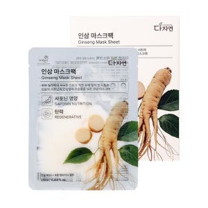 자연의벗 다자연 인삼 마스크팩 13매 1일1팩 팔자 목 탄력 주름 개선 피부 보습 사포닌