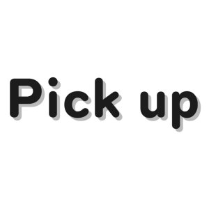 받아가는 곳 픽업 문구 표지판 표시 검정색 Pick up