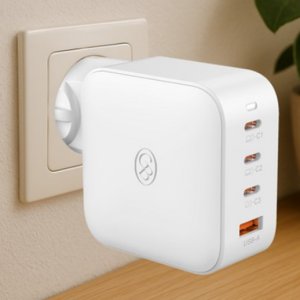 급속 듀얼 핸드폰 120W 4포트 USB-A C 타입 PPS 초고속 PD 충전기