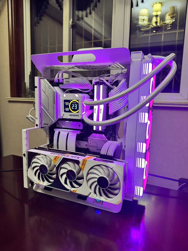 PC 오픈케이스 컴퓨터 투명 블랙 ITX 박스 데스크탑 스탠드 메인보드