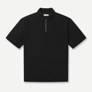 [BON] 크리즈 시어커서 카라넥 티셔츠 블랙 BNEMTS781BK