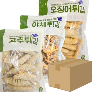 미다지 대용량 업소용 식자재 튀김류 벌크 1kg 8봉 분식 고추 야채 오징어 3종