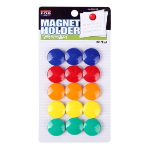 원형자석홀더 26mm 24개입 MH-06 냉장고 메모지 사진 명함 부착