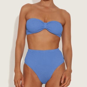 Hunza G 훈자지 루비 비키니 세트 수영복 콘플라워 블루 여성용 하이웨스트 스윔웨어