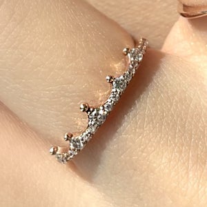 14K 18K 왕관 애끼 큐빅 실 행운 금 검지 티아라 레이어드 반지 의미