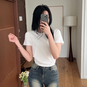 찰랑티셔츠 슬림핏반팔티 여름이너티 모달반팔티 베이직티셔츠 데일리