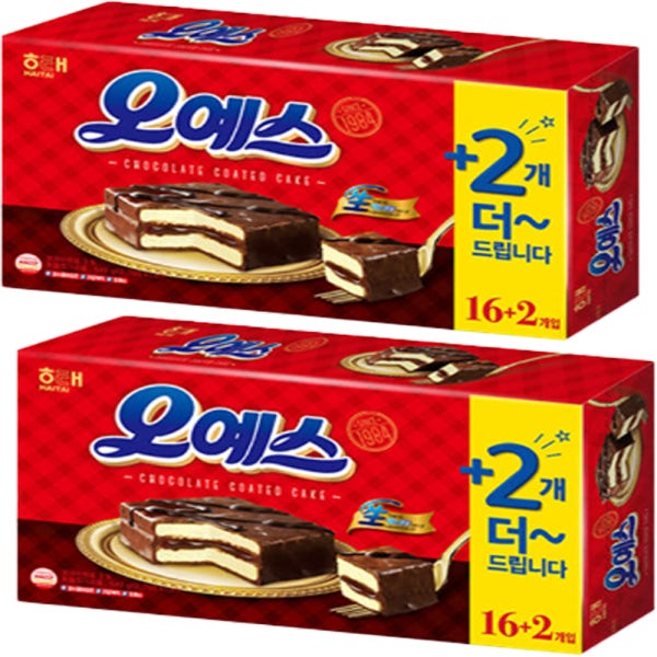 해태 오예스 540g(16개+2개) x2개 대용량 과자 간식