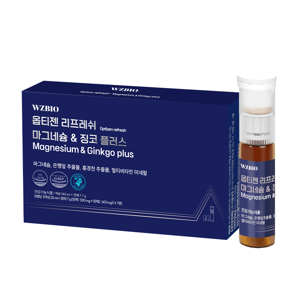[액상 글루콘산 마그네슘] 옵티마 리프레쉬 마그네슘&amp;징코플러스 7개입, 1개