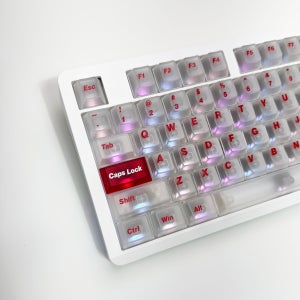 무광 안개 반투명 매트 화이트 레드 키캡 볼드 폰트 PC 체리 154키 독거미 레이니