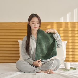 온열찜질기 전기찜질팩 허리 어깨 배 찜질 매트 황토 맥반석 대형 그린