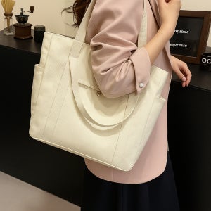 멀론 무지 에코백 학원가방 숄더백 대용량 교회가방 데일리백 텀블러