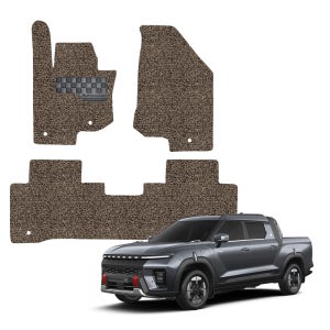 오토가드 자동차 코일매트 확장형 1+2열 KGM 무쏘 EV 체커보드 와이드 발판