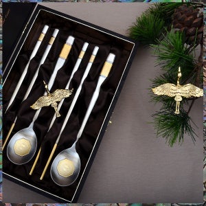 H.JIN 쌍학 부부금수저 골드(A/B)/은퇴기념품 예비시댁어버이날선물 교수님스승의날선물