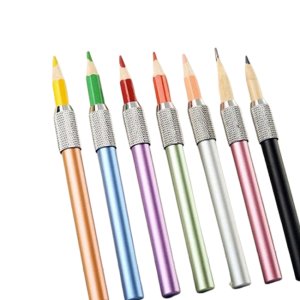 몽땅 몽당 연필 홀더 깍지 펜슬 그립 4color 알루미늄 색연필 익스텐더 길이 연장