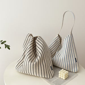 멀론 스트라이프 데일리 에코백 대용량 캔버스백 비치백 보부상가방