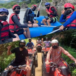 [강원도홍천레저타운] 홍천강래프팅/ ATV 산악오토바이, 비발디파크, 오션월드인근거리 [래프팅 + ATV + 드론촬영 + 보험 + 온수샤워]
