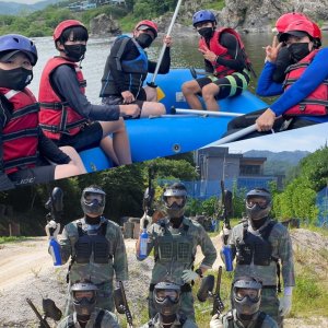 [강원도홍천레저타운] 홍천강래프팅/서바이벌게임, 비발디파크, 오션월드인근거리 [ 래프팅 + 서바이벌 + 드론촬영 + 온수샤워]