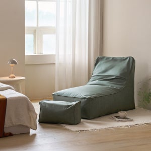 룸앤홈 시네마 빈백 1인용 소파 좌식 의자(스툴 미포함) 그린