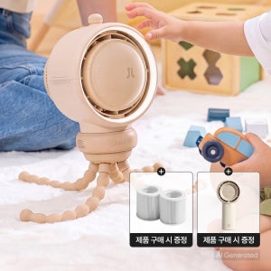 아기 유모차선풍기 휴대용 문어발 악세서리 거치대 클립 집게 자동회전 라이프2S
