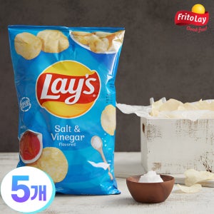 레이즈 감자칩 생 감자 포테이토 간식캠핑 lay 솔트비네거, 184.2g, 5개