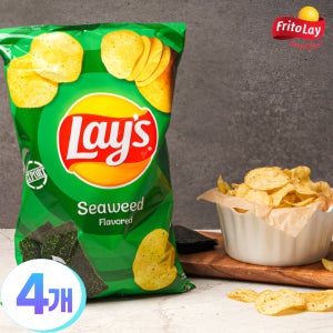 레이즈 감자칩 생 감자 포테이토 간식캠핑 lay 씨위드김맛, 170g, 4개