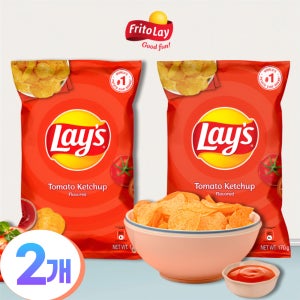 레이즈 감자칩 생 감자 포테이토 간식캠핑 lay 토마토케찹맛, 170g, 2개