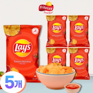 레이즈 감자칩 생 감자 포테이토 간식캠핑 lay 토마토케찹맛, 170g, 5개