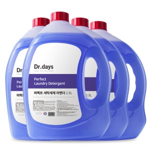 닥터데이즈 퍼펙트 세탁세제 라벤더 2.5L 4개 온가족 액체 중성 대용량 드럼 일반 세탁기