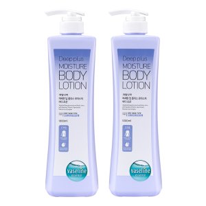 바세린 딥플러스 대용량 바디로션 1000ml 2개 고보습 온가족 로션