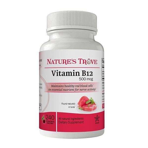 네이처스 트로브 <b>비타민 B12</b> 500mcg 츄어블 체리맛 240정