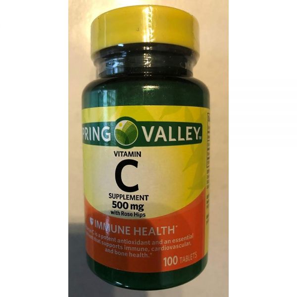 <b>스프링밸리 비타민 C</b> 500mg 로즈힙 포함 100정