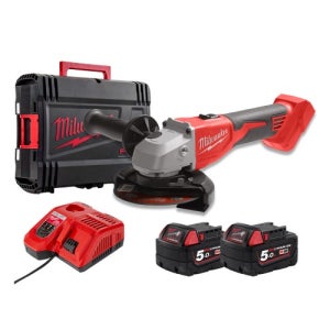 밀워키 충전그라인더 M18 BLSAG125X-502X 세트 125mm 5.0Ah 배터리 2개