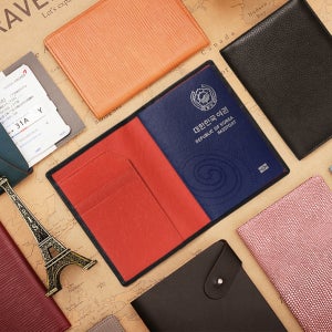 마뜨 소가죽 이니셜 각인 콤비 심플 카드 여권지갑 시리즈